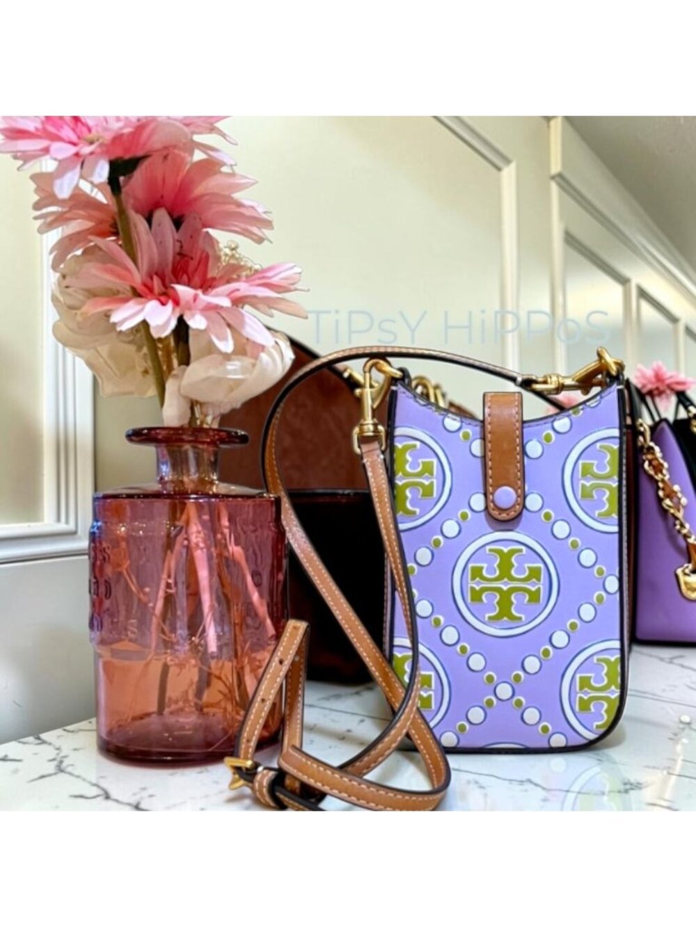 TORY BURCH PURPLE & GREEN EMBOSSED CROSSBODY ✺✺